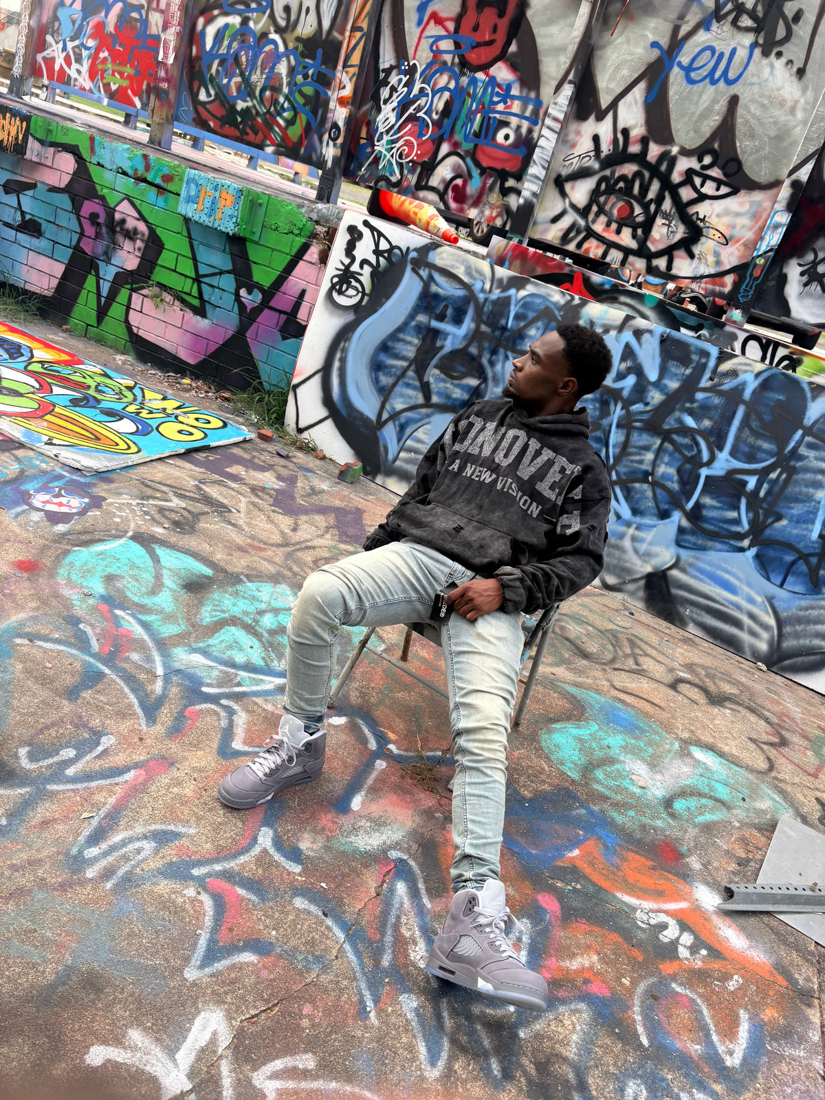 A NEW VISION HOODIE - BLACK