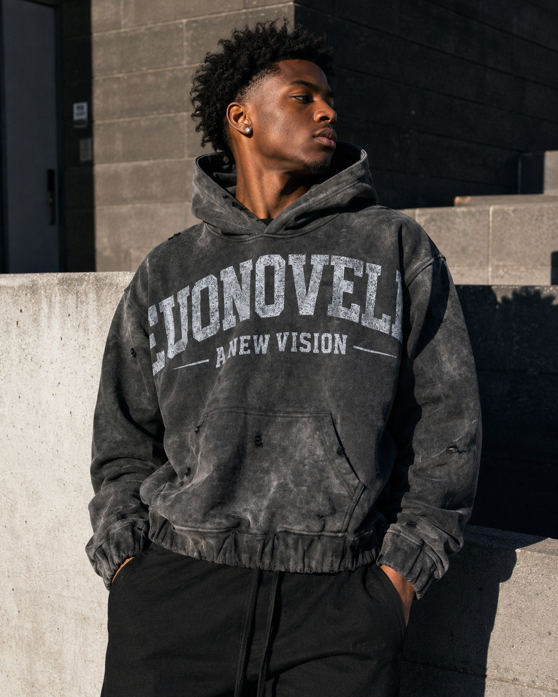 A NEW VISION HOODIE - BLACK