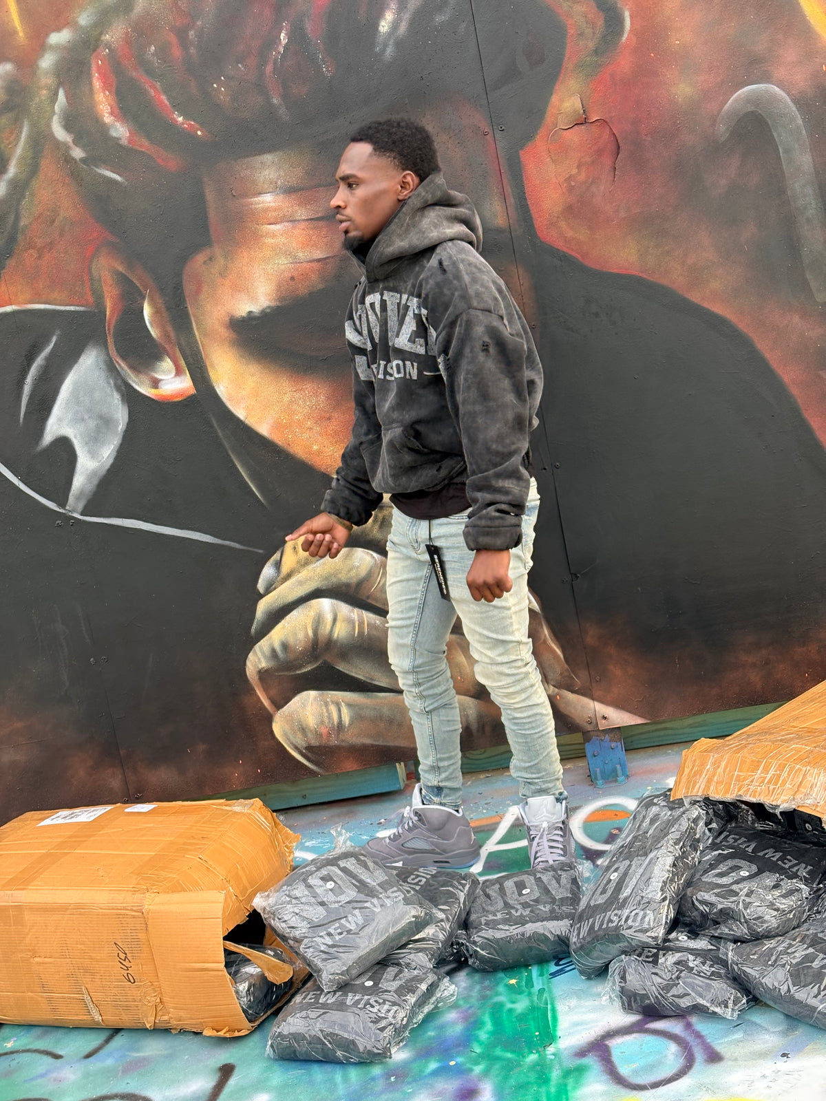 A NEW VISION HOODIE - BLACK