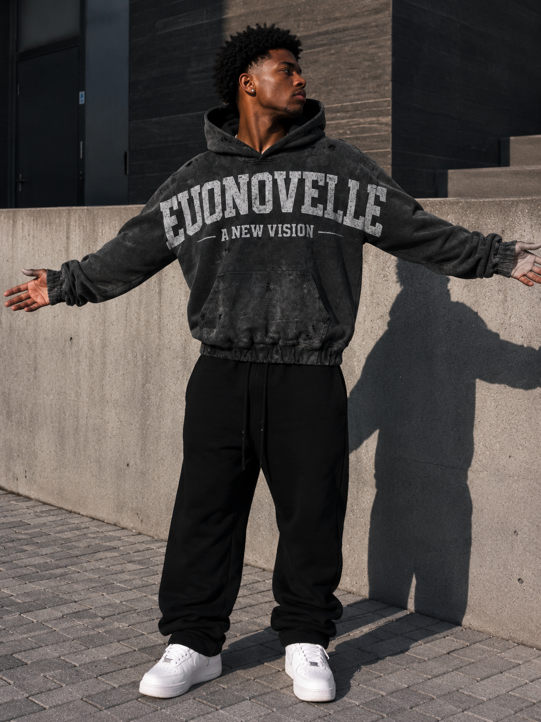 A NEW VISION HOODIE - BLACK