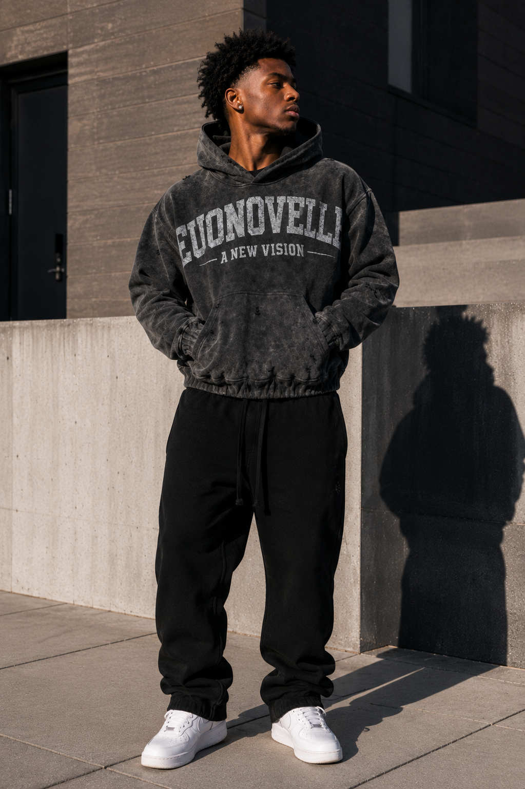 A NEW VISION HOODIE - BLACK